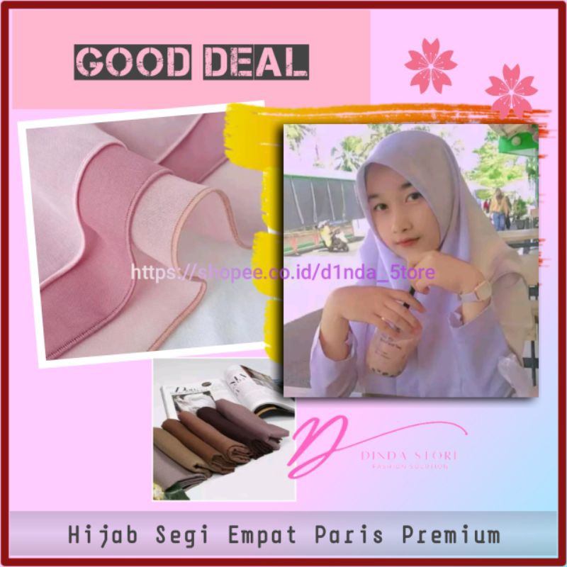 Hijab Paris Premium Jilbab Segi Empat Kerudung Polos Fashion Muslim Wanita Azara Banjarmasin Jahit T