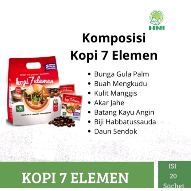 

KOPI SEVEL (Seven Elemen) / kopi kesehatan HNI HPAI isi 20 sachet Kopi Sevel Sehat Nikmat Energi Rileks