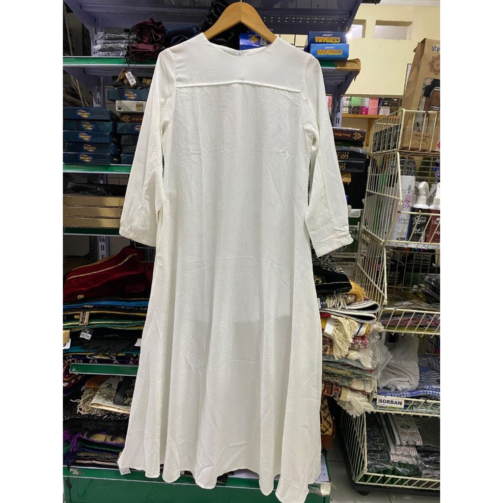 ARIFAH ABAYA NIMAR GAMIS JAGUAR JUBAH WANITA PUTIH