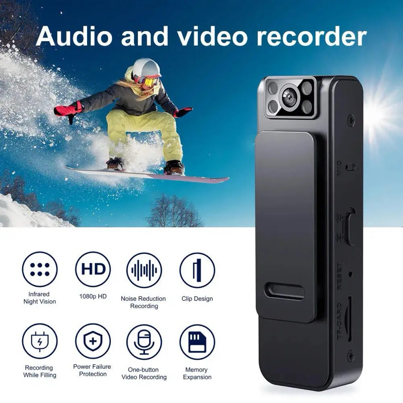 Camera Mini Recorder Audio Video Spycam HD Infrared - Kamera Mini Klip