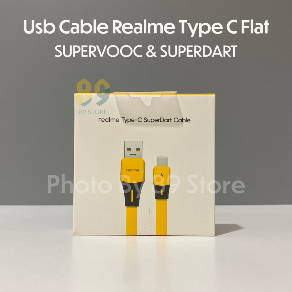 [Yellow Flat] Kabel Data Realme Usb Type-C Flash Charge SuperDart / SuperVooc 30Watt 33Watt 65Watt 6
