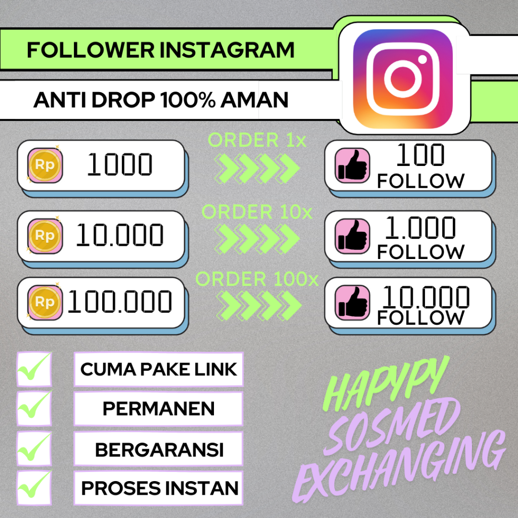 JASA TAMBAH FOLLOWER INSTAGRAM INDO FOLLOWER IG PERMANEN DAN BERGARANSI 100% REAL