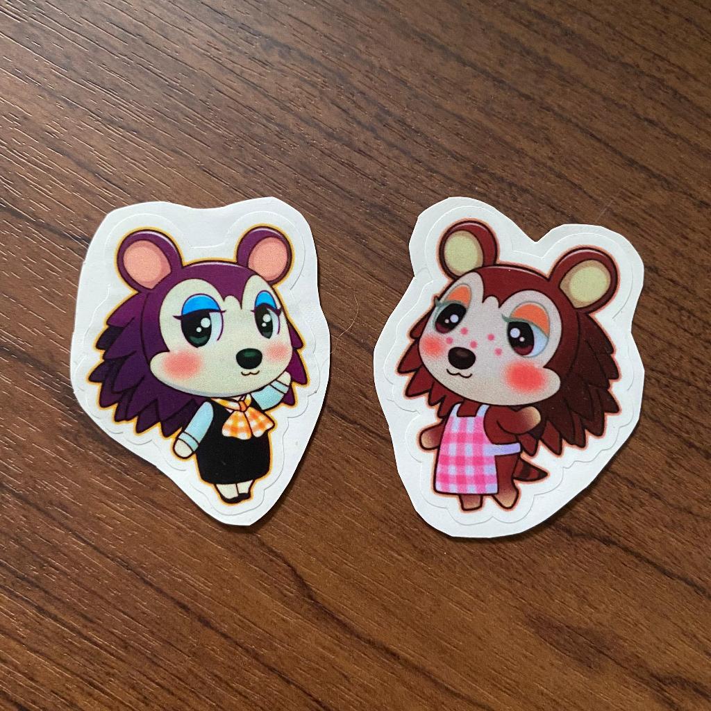 

[ACNH / Animal Crossing New Horizons Characters Homemade Stickers] Able Sisters Vinyl Stickers / Stiker Vinyl Able Bersaudara (Label & Sable)