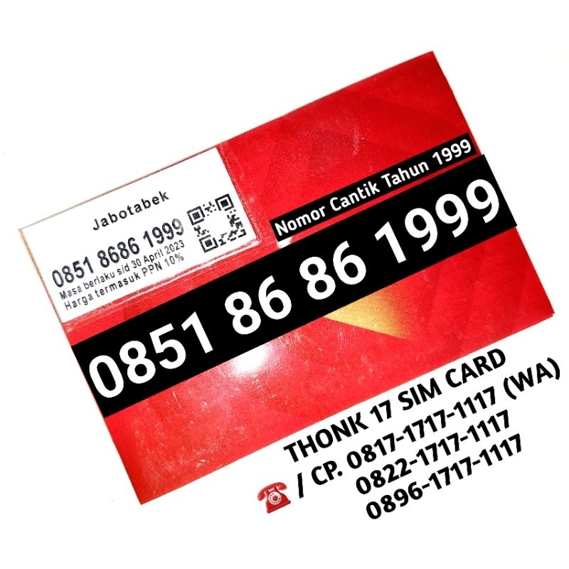 Nomor Cantik Telkomsel Kartu As Tahun Rapi triple 1999