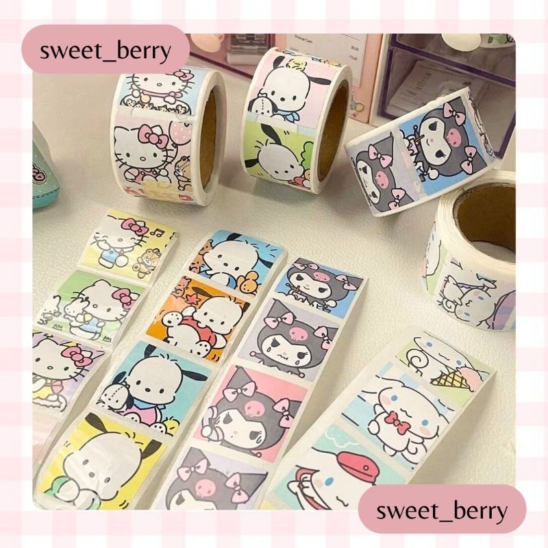 

[᥉ᥕꫀꫀt_ᖯꫀɾɾᥡ] 1rolls Cute Cartoon Tape Sticker bisa untuk DIY journal atau scrapbook (๑•᎑•๑)ｳﾝ