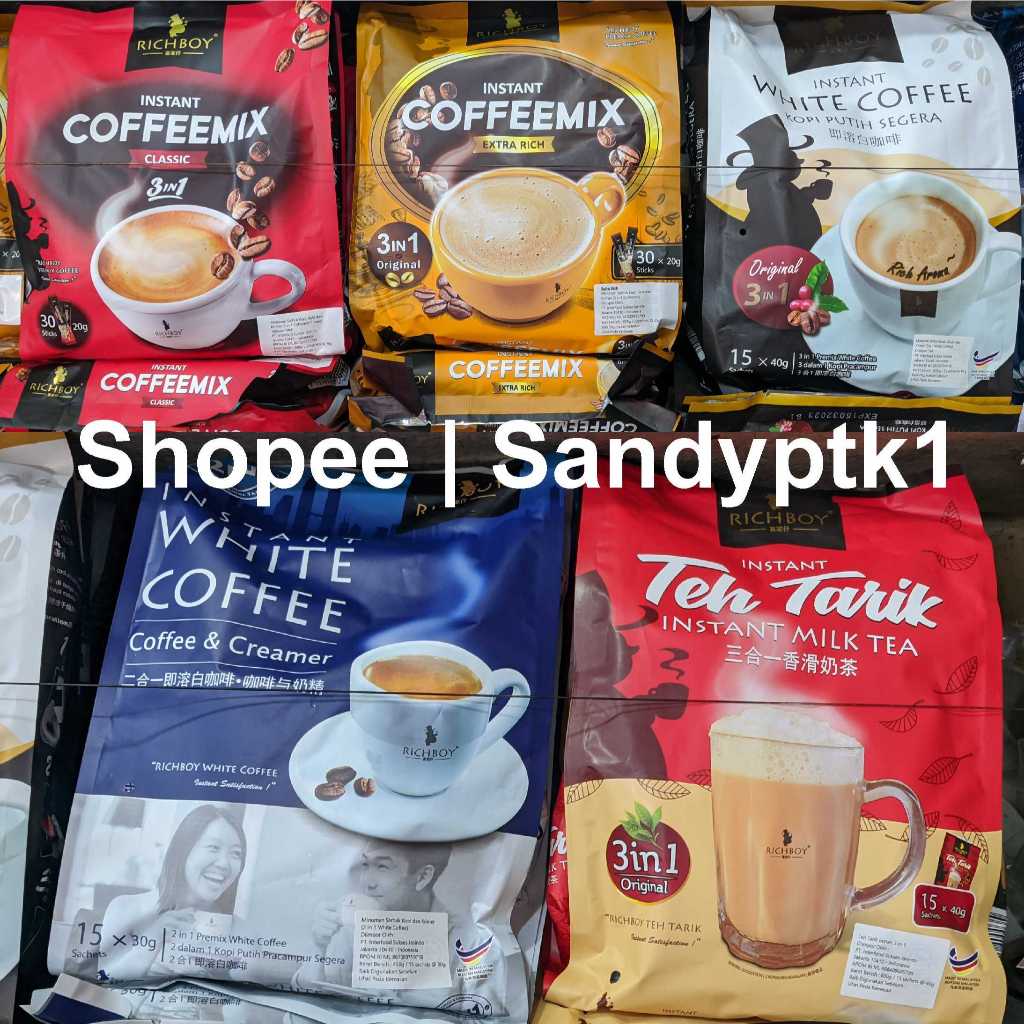 

Kopi Richboy Premix Coffeemix Classic Extra Rich White Coffee Teh Tarik Instant Milk Tea