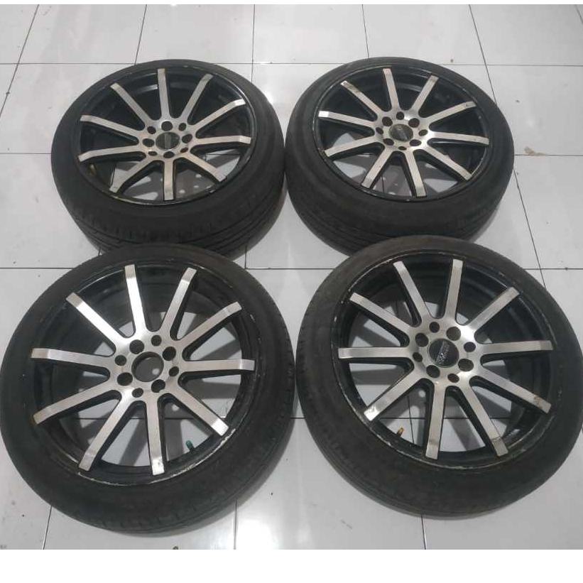 VELG MOBIL BEKAS SSW RING 17 LEBAR 7,5 PCD 8X100-114 ET40+ BAN HK 205 45 R17 VELG UNTUK MOBIL JAZZ Y
