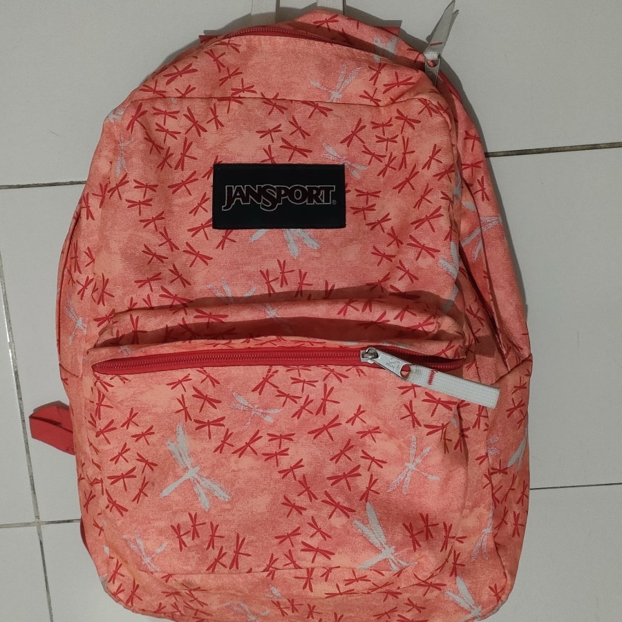 tas Jansport Superbreak original preloved second motif dragonfly