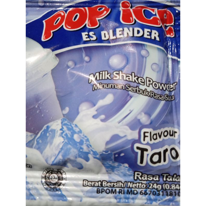 pop es rasa taro per renceng isi 10 sachet