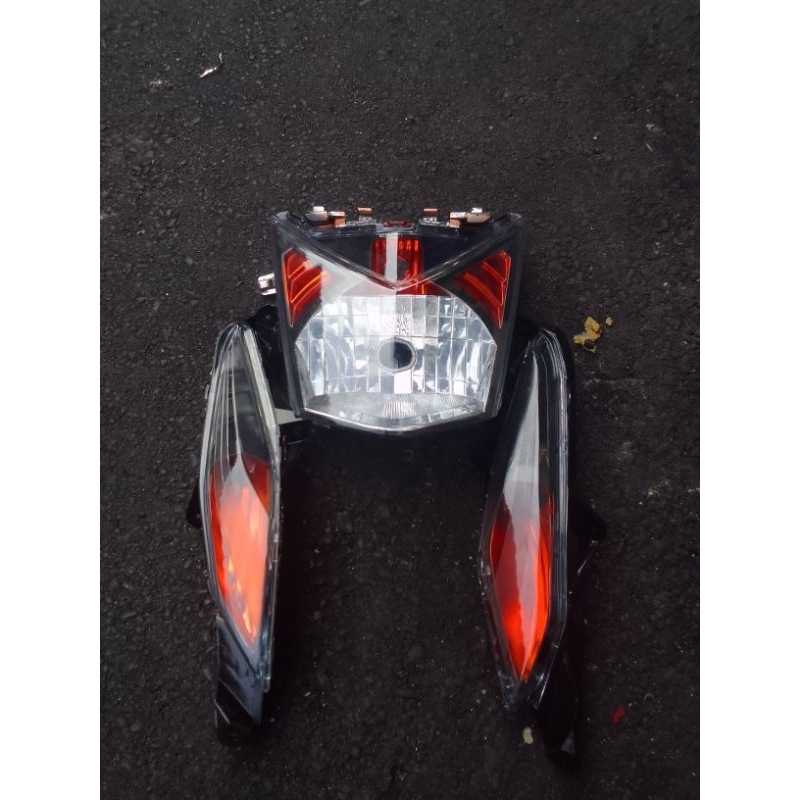 Reflektor Lampu Depan Beat Fi Plus Lampu Sein Depan Beat Fi Custom Warna Hitam Oranye