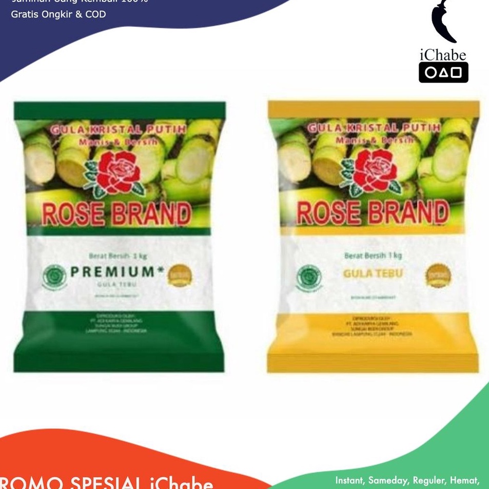 

tnReady Bisa COD Gula Pasir Premium Gula Tebu RoseBrand 1KG Food Sugar J93