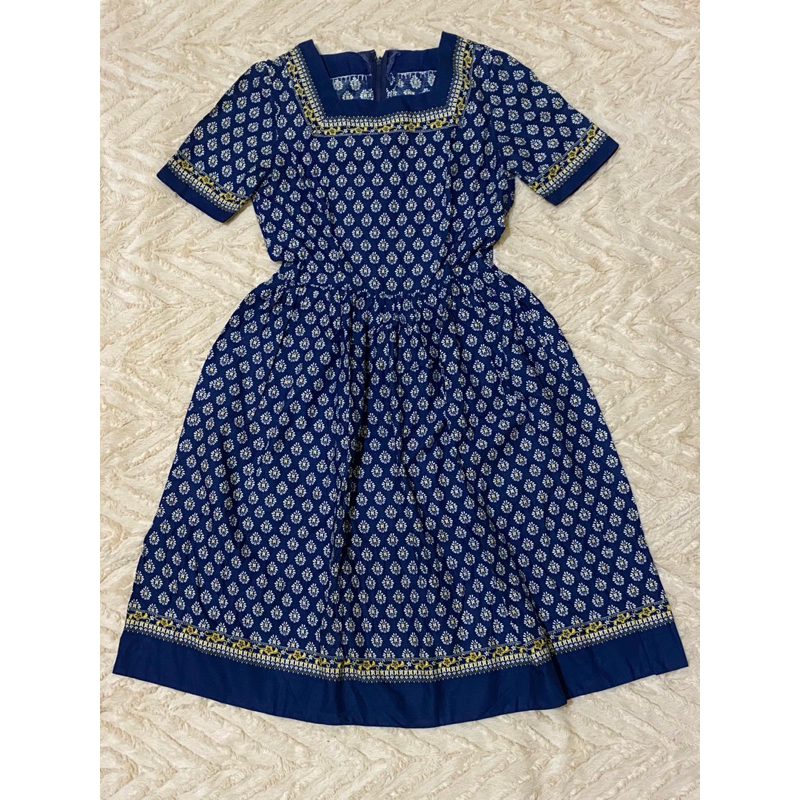 dress motif india biru baju hamil baju kondangan preloved second