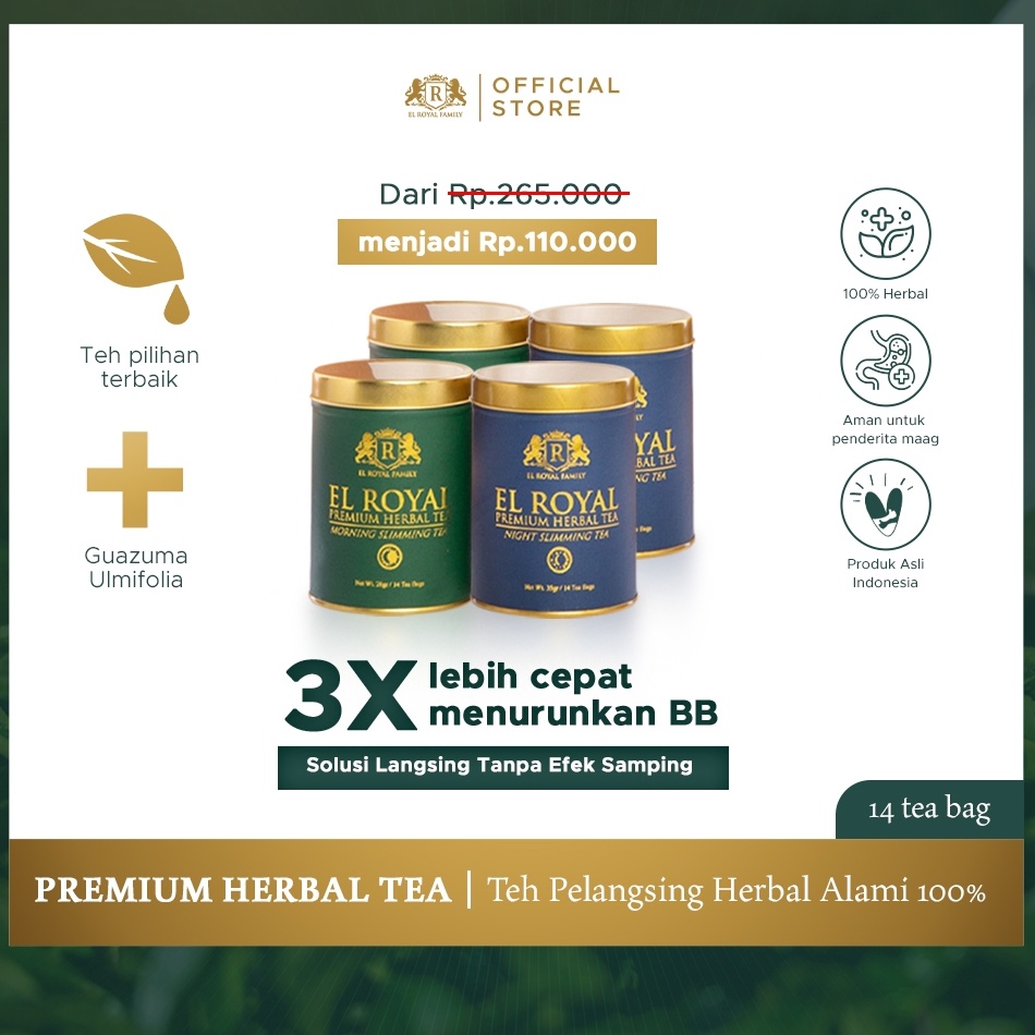 

ea Seller El Royal Premium Herbal Tea 2 Paket 2 Morning Slimming Tea 2 Night Slimming Tea T35
