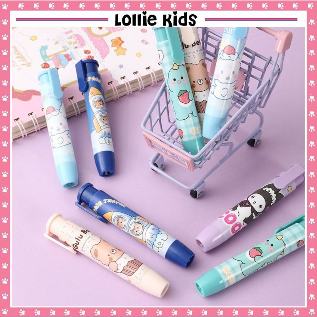 

PENGHAPUS PENSIL MEKANIK MOTIF ANAK CEWEK COWOK KARTUN SANRIO BEAR ASTRONOUT LUCU MURAH MODEL LIPSTIK