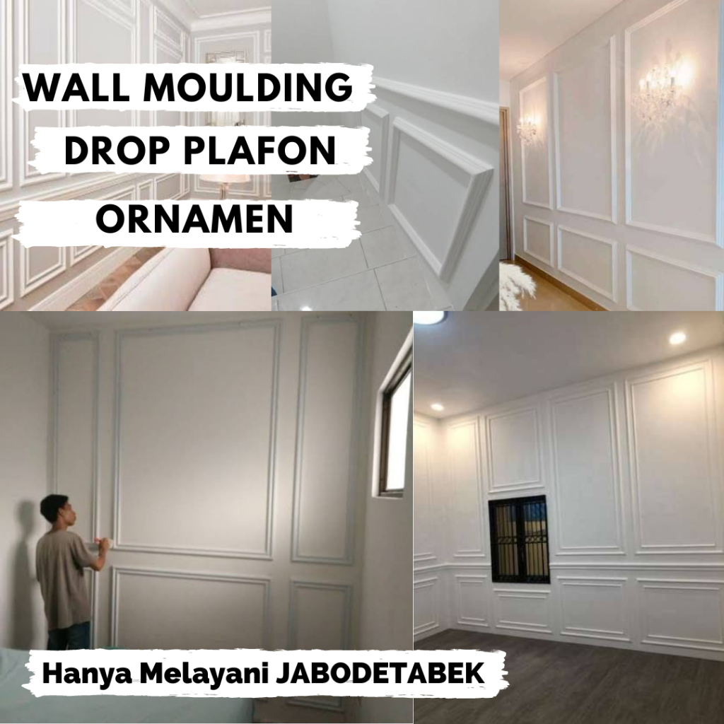 Lis List Wall Moulding Molding Gypsum Gipsum Motif Polos Plafon ornamen dekorasi untuk Interior Plaf