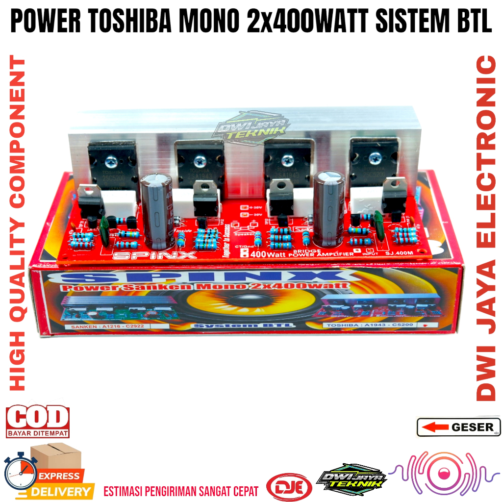 Power BTL 2x400 Watt Plus Final Thosiba 5200 Spink