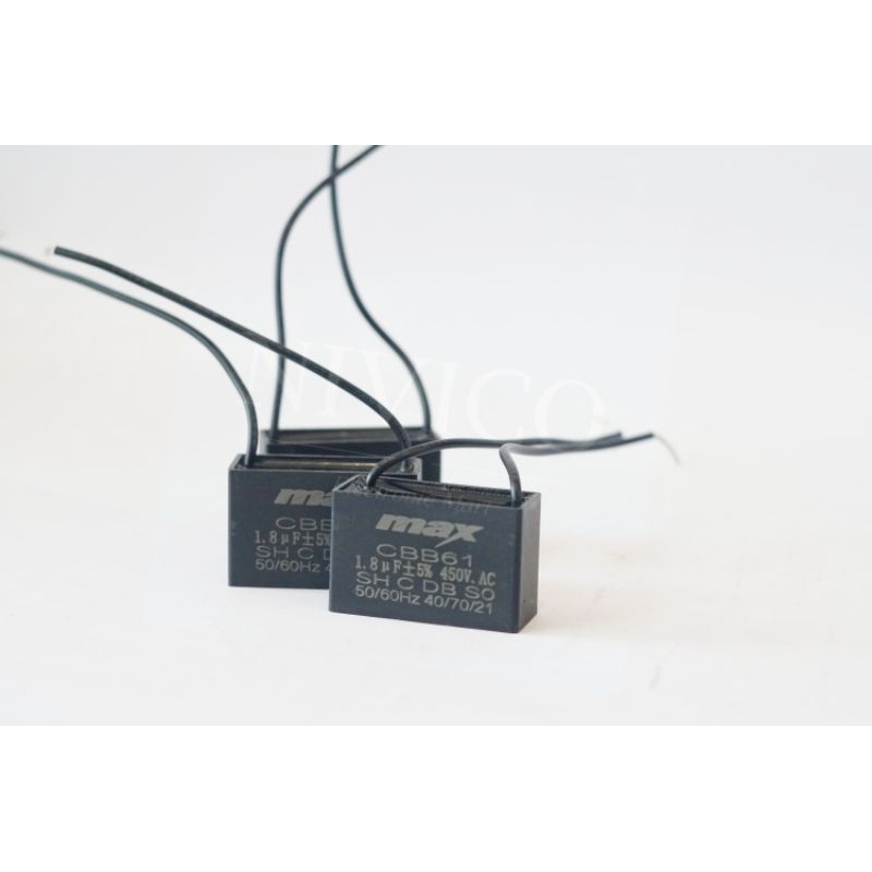 Kapasitor Kipas Angin segi MAX CBB61 (1.5)(1.8) (3) mikro 450VAC