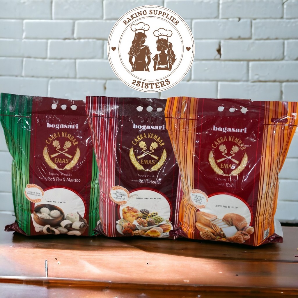 

Tepung Terigu Cakra Kembar Emas Bogasari 5 Kg