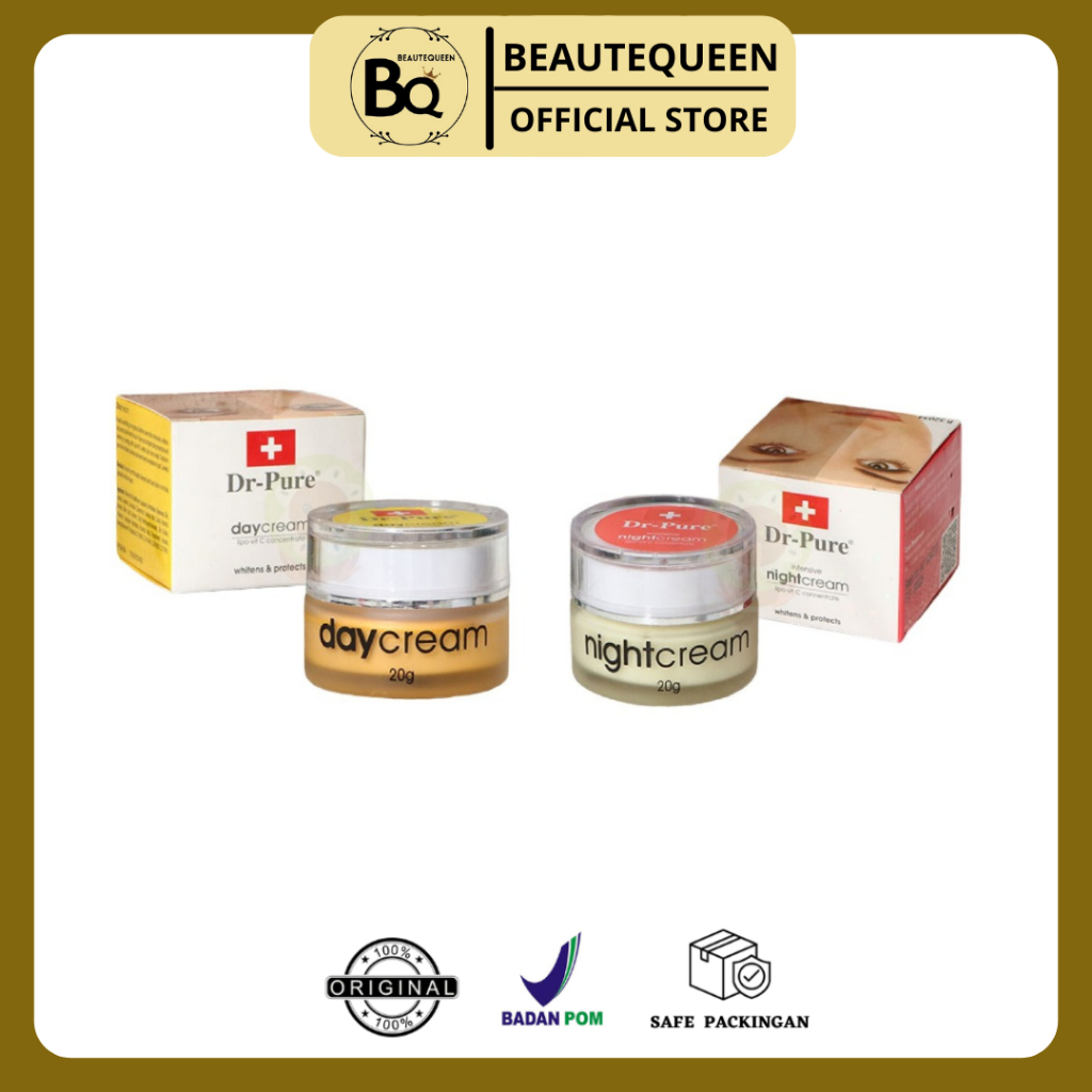 DR PURE DAY CREAM - DR PURE NIGHT CREAM - KRIM SIANG / MALAM