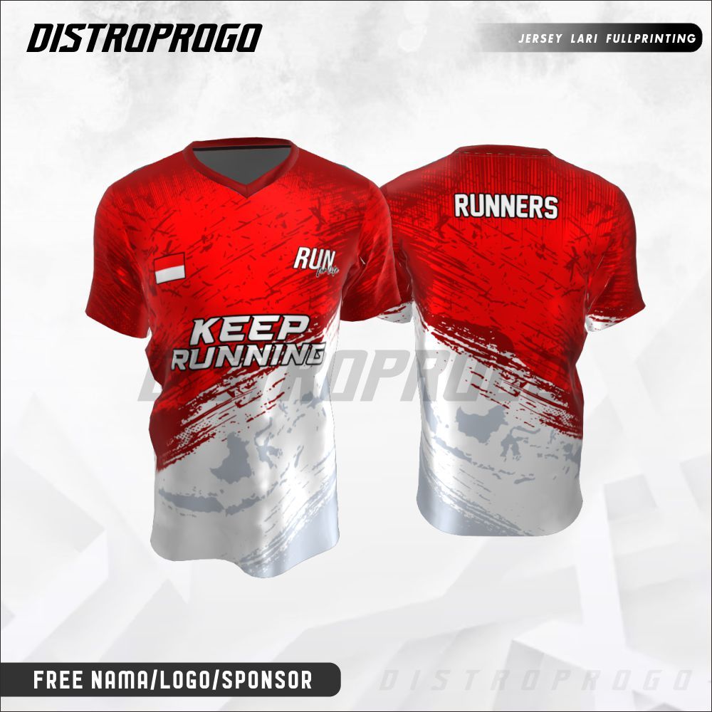 Jersey Baju Pelari Indonesia 228 - Custom Fullprint Dryfit Premium Kaos Olahraga Running Pria Wanita