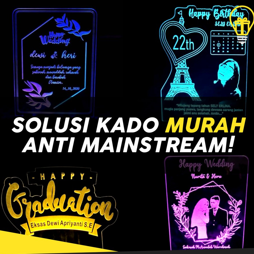 LAMPU TIDUR CUSTOM | Lampu hias custom | Hadiah Wisuda | Hadiah ulang tahun