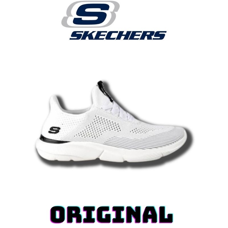 Sepatu Skechers Brexie White Men's ( 210281/WBK ) Original