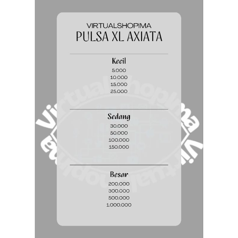 Pulsa XL Axiata 500k