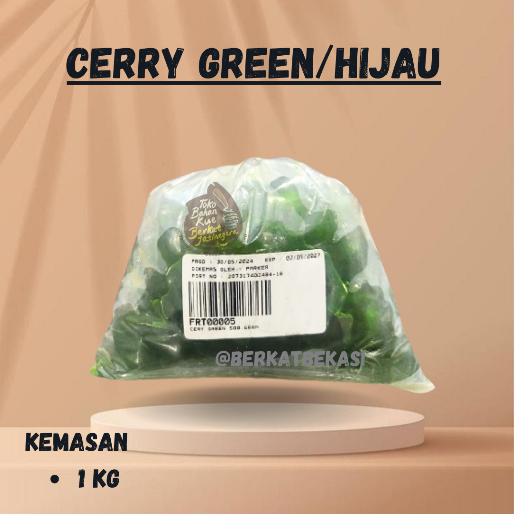 

CHERRY GREEN KEMASAN 1 KG / MANISAN BUAH CHERRY HIJAU / TANPA TANGKAI