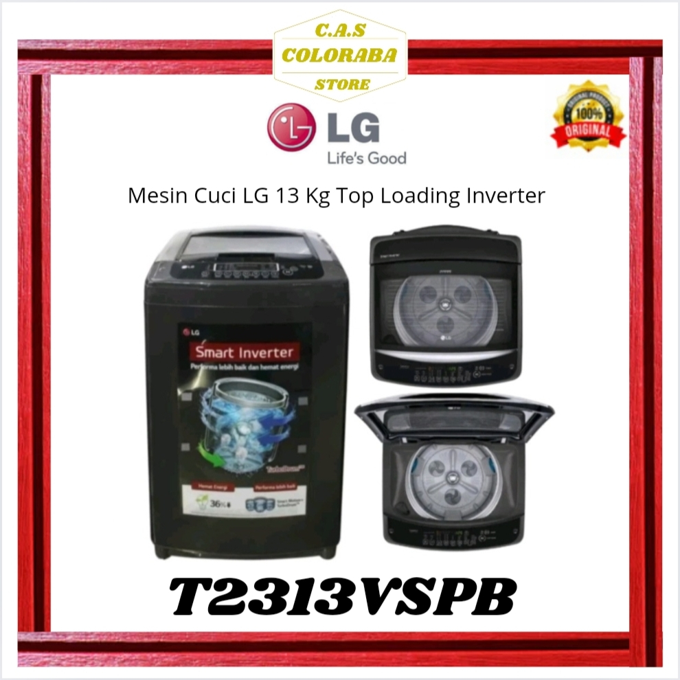 MESIN CUCI LG T2313VSPB MESIN CUCI TOP LOADING 13 KG INVERTER T2313 2313VSPB MESIN CUCI 13 KG