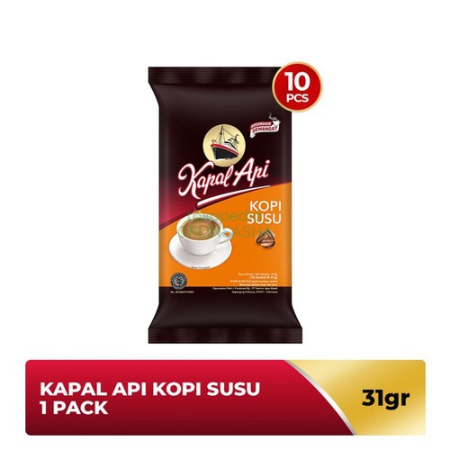 

Kapal Api Kopi Susu 1 Renteng - Perpaduan Kopi , Gula dan Susu - Isi 10 Sachet - Kopi Kekinian