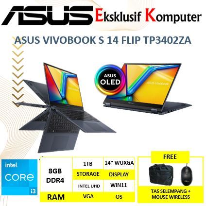 Laptop Asus Vivobook S 14 Flip OLED Touch TP3402ZA Intel Core i3 1220P 8GB 1TB SSD WUXGA Quite Blue