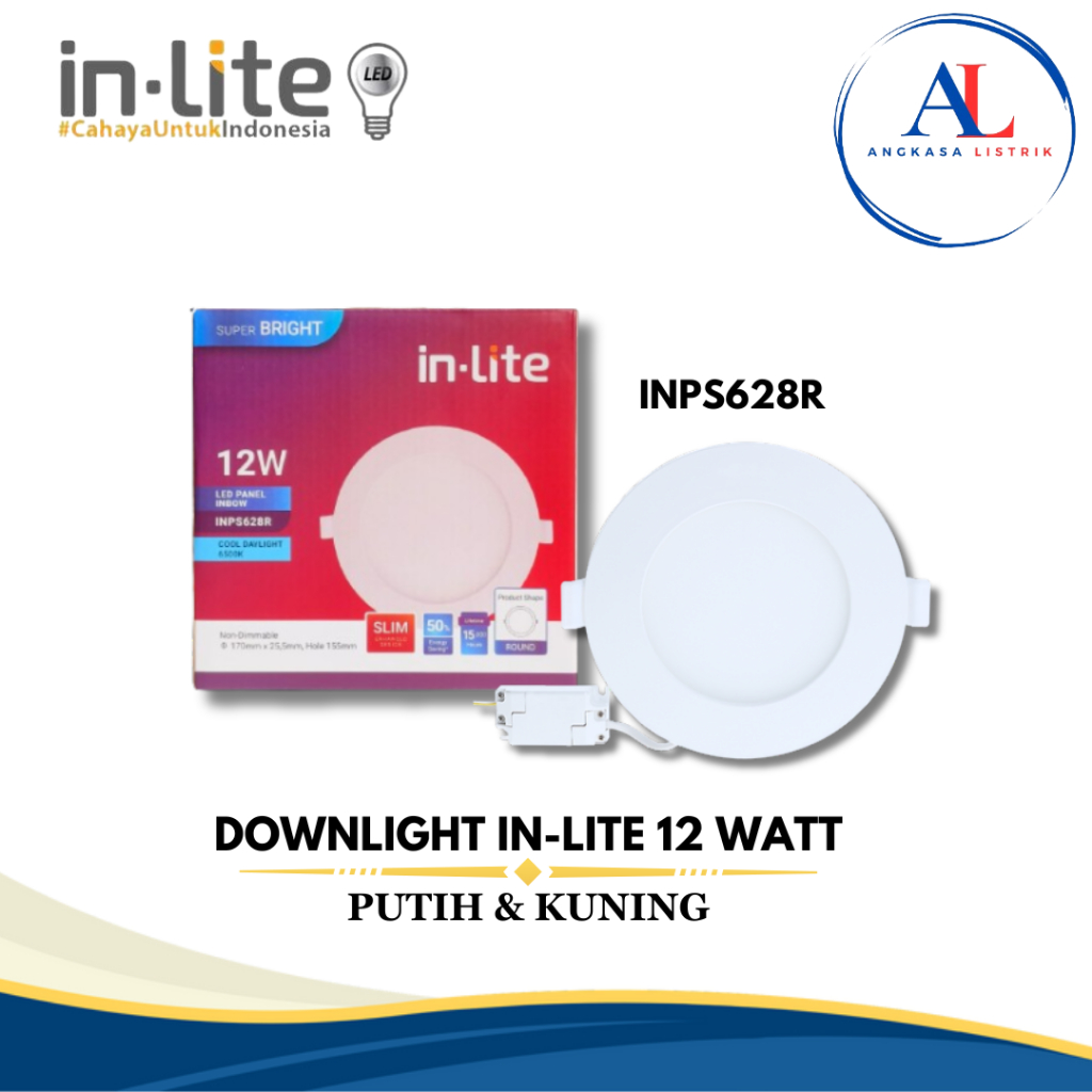 LAMPU DOWNLIGHT/LAMPU PLAFON  LED INLITE 12 WATT - INPS628R