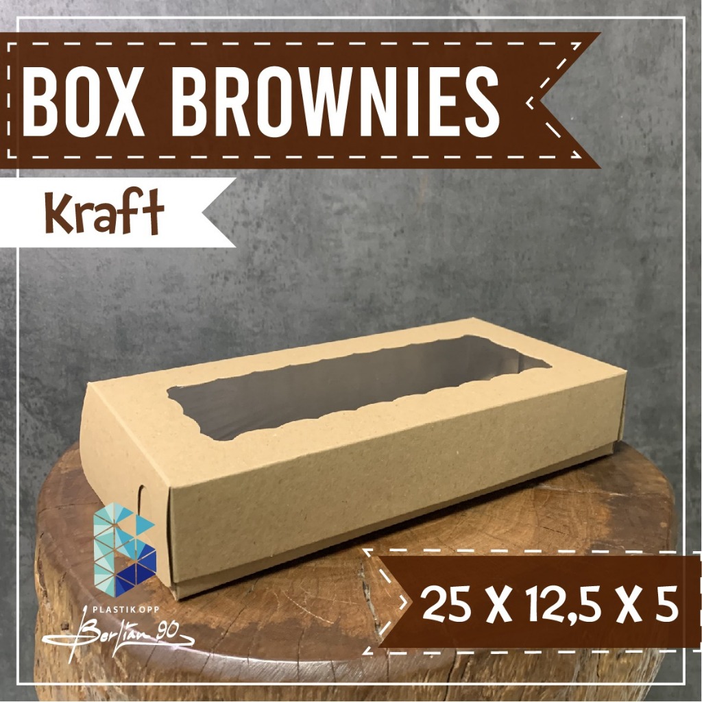 

RB Dus Brownies Box 30x10x5 isi 50 pcs Jendela Kraft / Dus Brownies box Brownies Jendela Kemasan