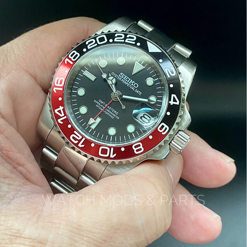 WMNP Seiko Mod WMNP Seiko Mod GMT Coke, Mesin WMNP Seiko NH34A GMT Jalan dan Berfungsi