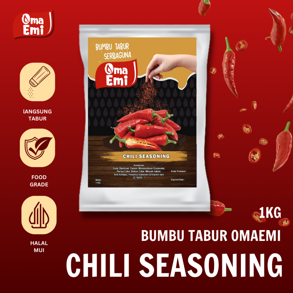 

BUMBU TABUR CABE / CHILI SEASONING KEMASAN 1 KG