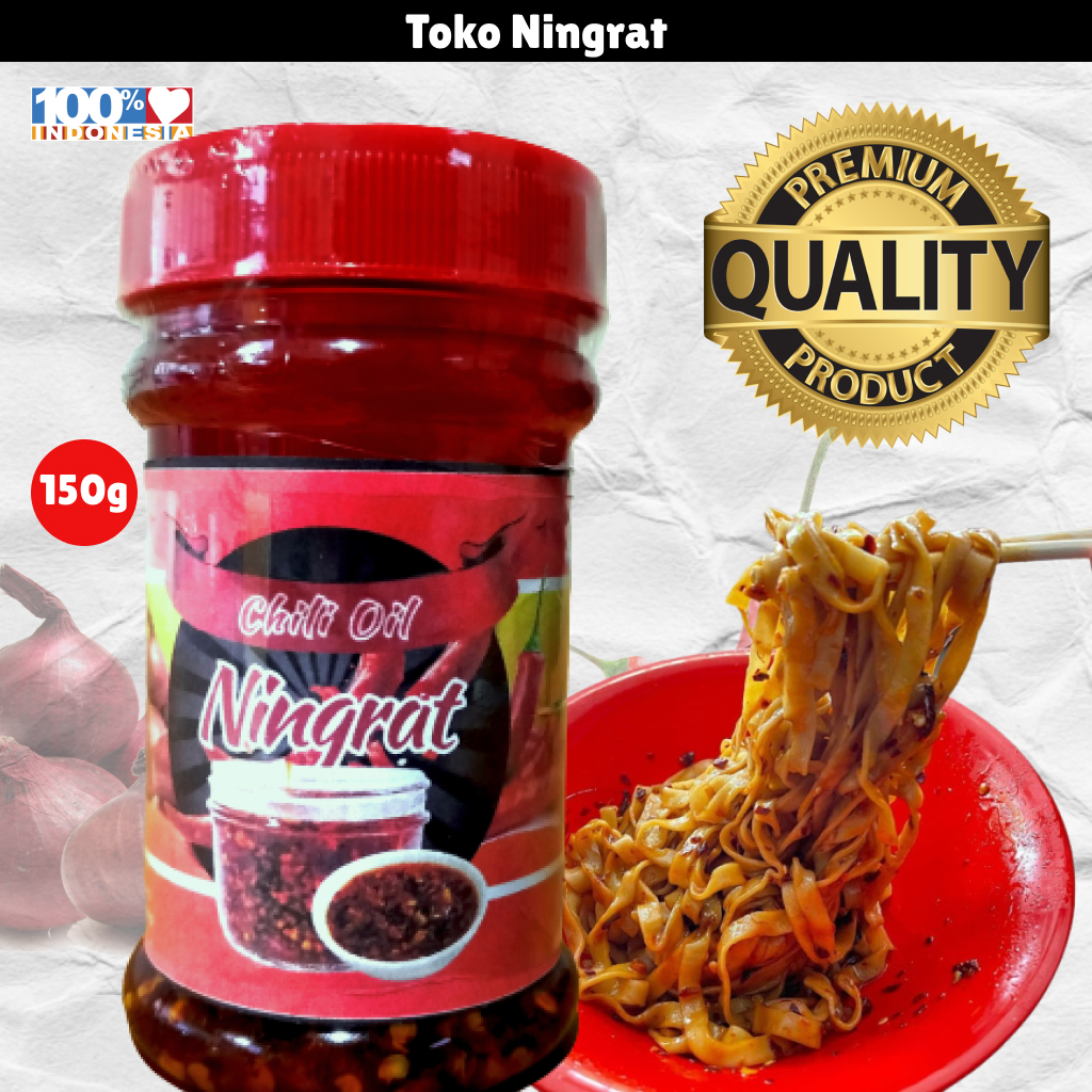 

HG CHILLI OIL MINYAK CABAI Ningrat UNTUK MIE JEBEW, BASRENG HALAL MUI HOME MADE 150 gram