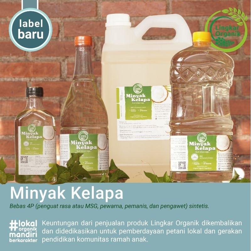 MINYAK KELAPA ORGANIK | 1 LITER - Minyak Goreng MPASI anak bayi LINGKAR ORGANIK