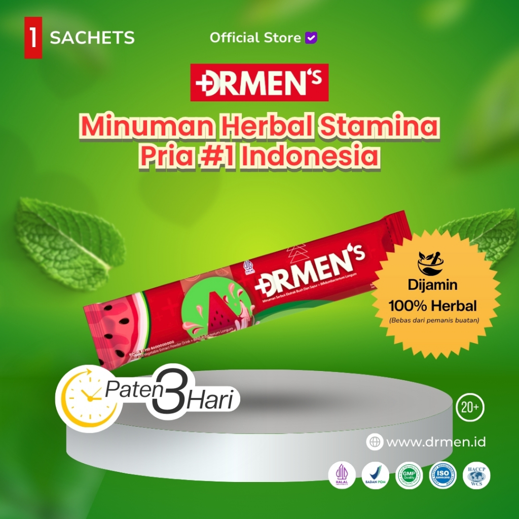 

1 Sachet DRMEN'S | Minuman Stamina Bahan Alami Untuk Pria | Kesehatan Stamina Pria