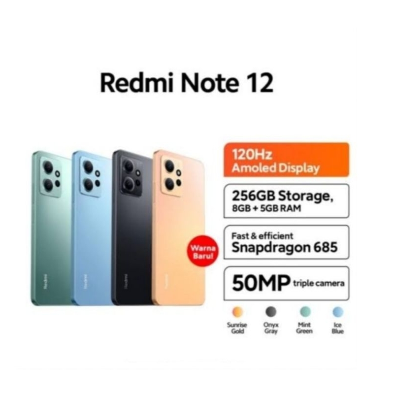 HP XIAOMI REDMI NOTE 12 8/256 GB - XIOMI MI NOT 12 RAM 8GB ROM 256GB RESMI