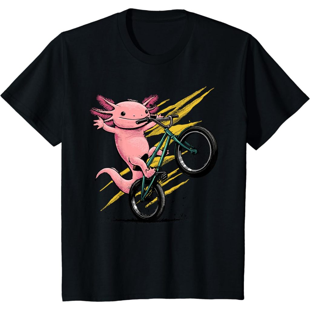 Kaos Anak Axolotl Shirt Axolotl Bicycle Riding Cycling Funny Cyclist T-Shirt