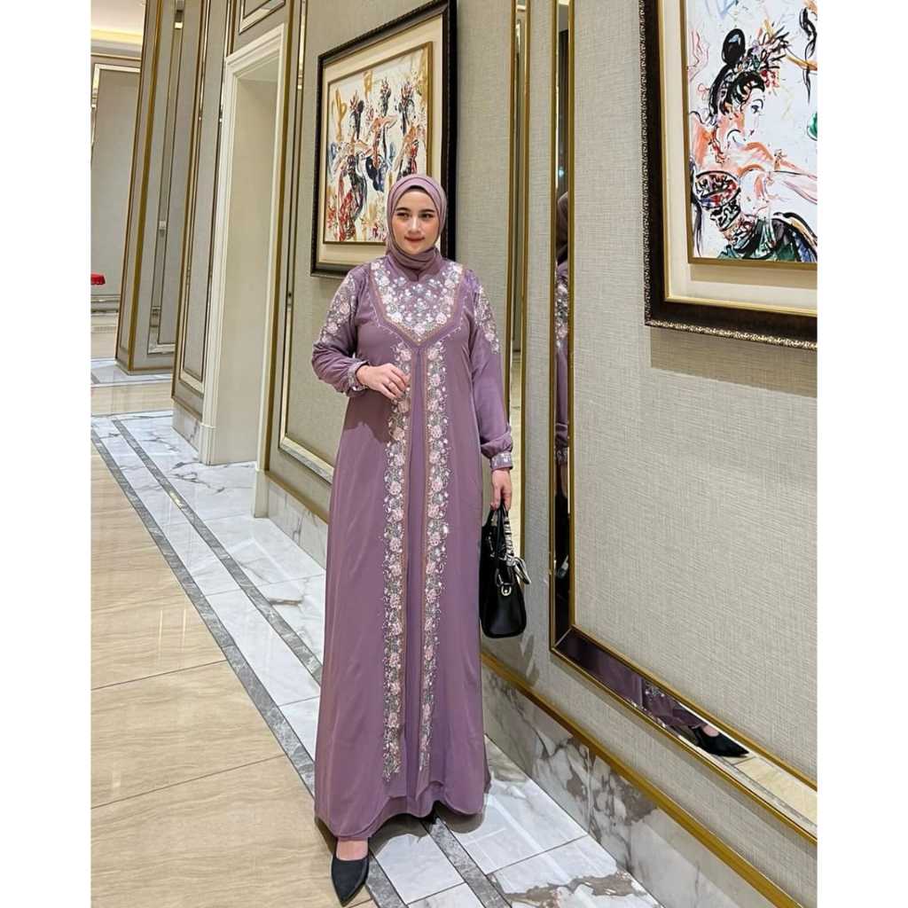 Clarissa Series Bordir Matt Ceruti Gamis Wanita Terbaru 2024 Kekinian Dress Kondangan Wedding Mewah