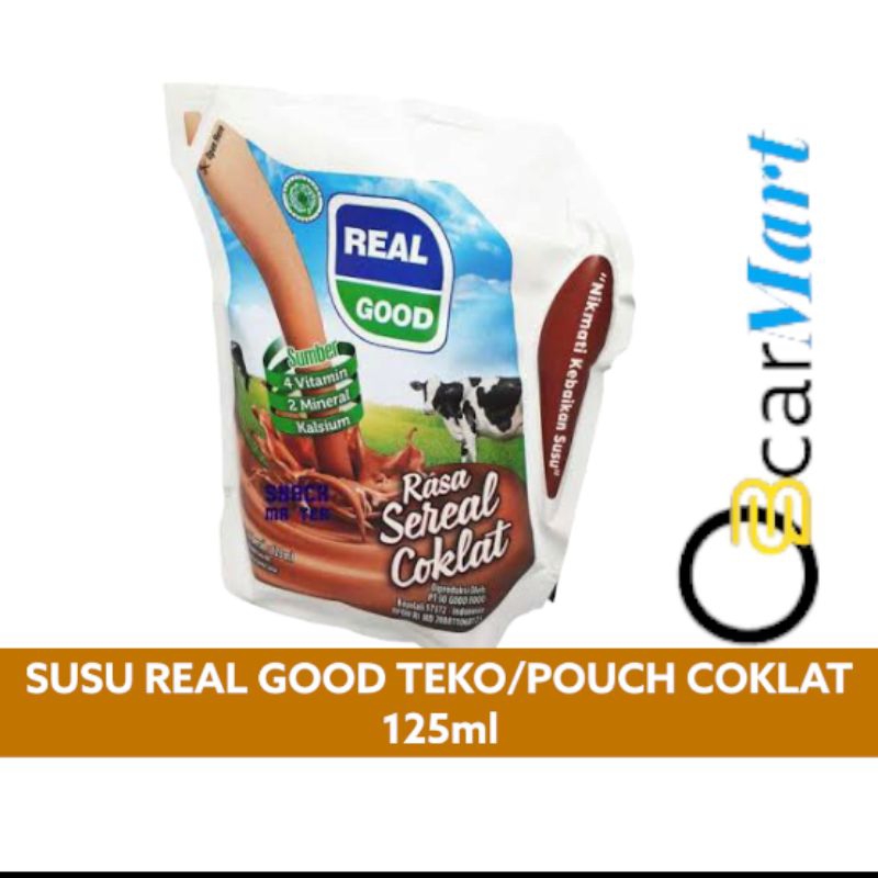 

Ecer DEPO REAL GOOD 125ml POUCH TEKO Susu UHT Rasa COKLAT