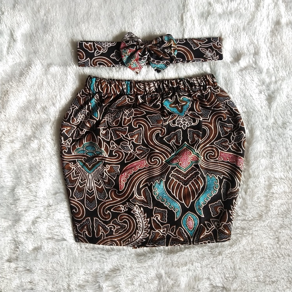 Rok anak span pendek batik