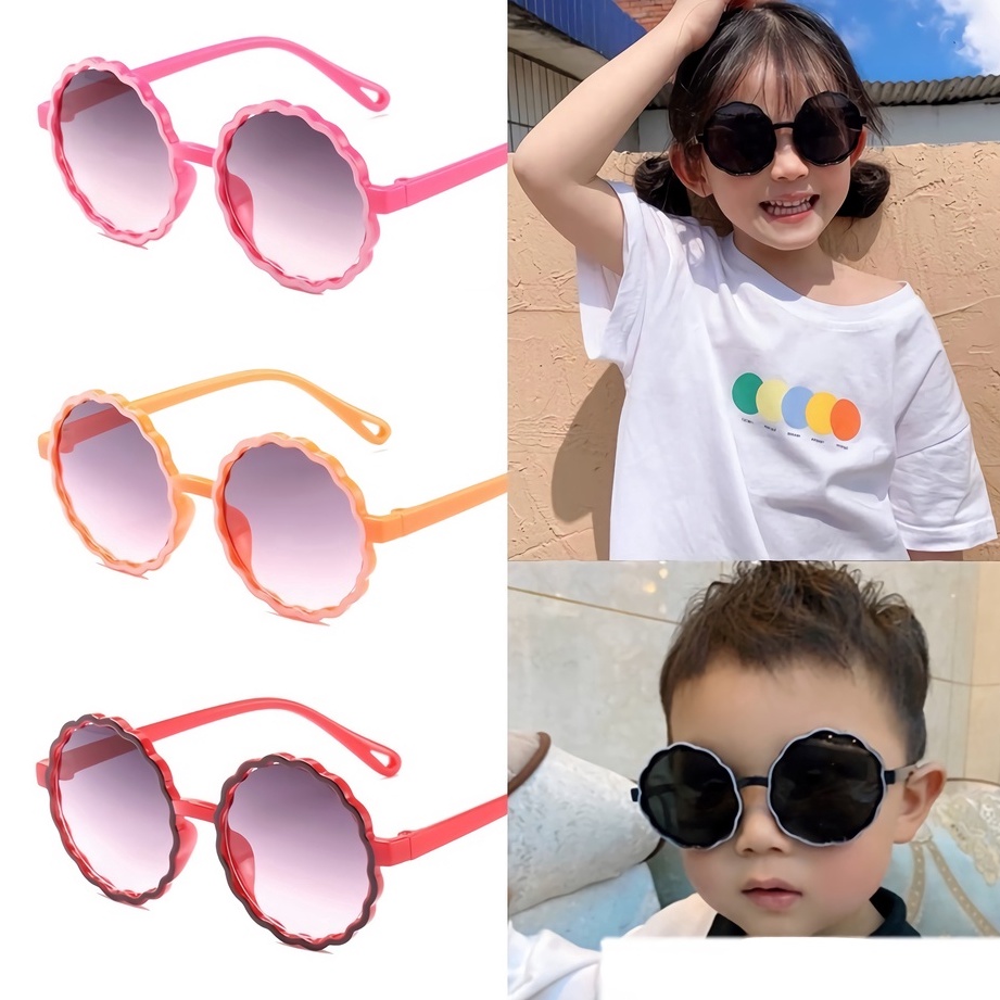 EKSKLUSIF APEN Kacamata Anak 6623 Kaca Mata Hitam Model Bulat Gelombang High Quality Kids Sunglasses