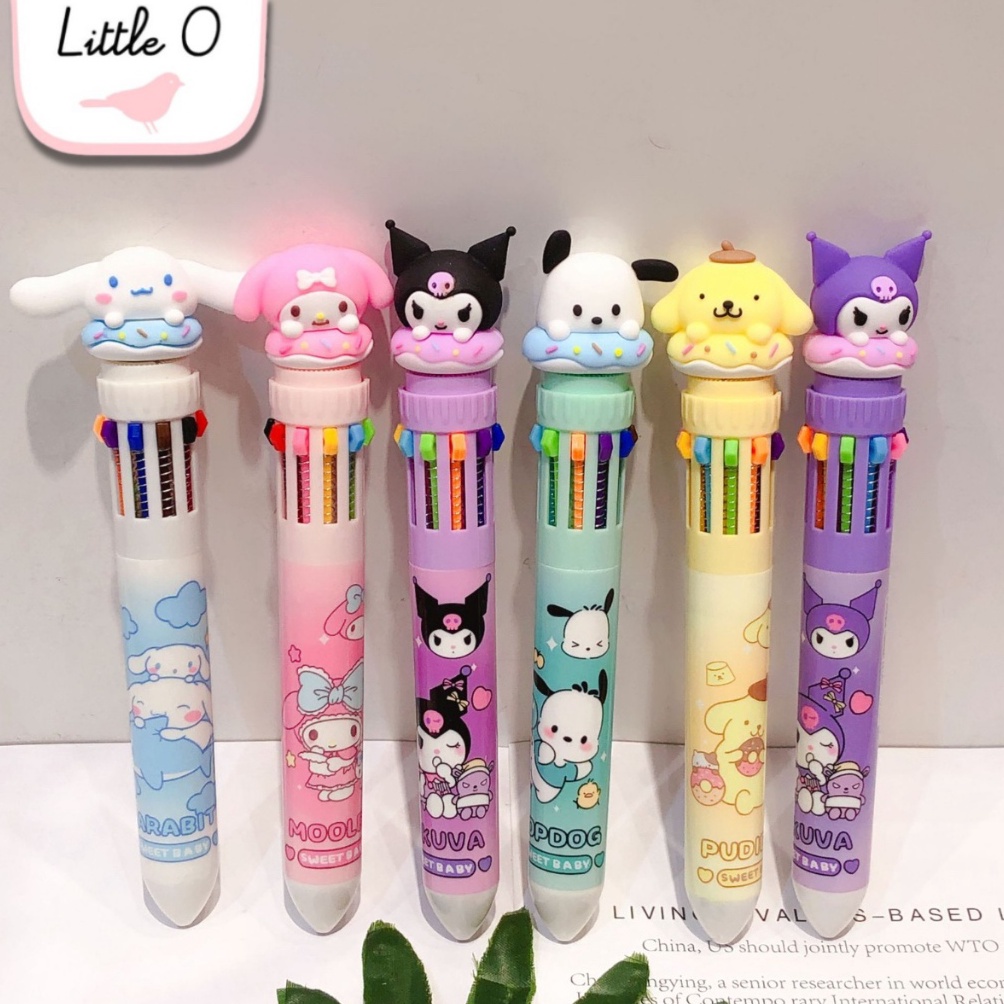 

SPECIAL PRICE SANRIO multicolor pen Kuromi Cinnamorol Mymelody Pochaco Pompurin 1 in 1 Color Pen Pen warnawarni
