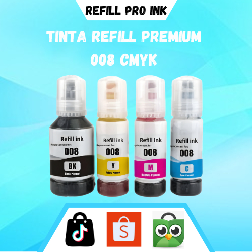 Tinta Compatible 008 Pigment Ink Refill Printer Epsn L6550 L6570 L6580 L15150 L15160