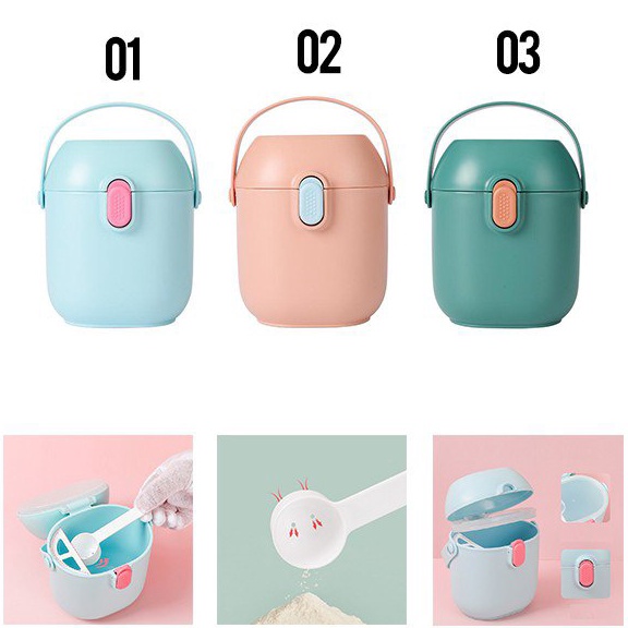 Langsung Beliii LKM314 Tempat Kotak Penyimpanan Susu Bubuk Bayi Tempat Susu Bubuk Portabel Wadah Kot