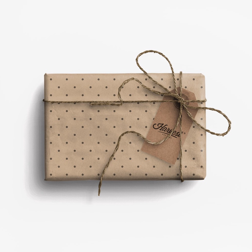 

SPESIAL AWAL TAHUN Paket Kertas Kado Tag Harvest EcoFriendly Gift Set Polkadot
