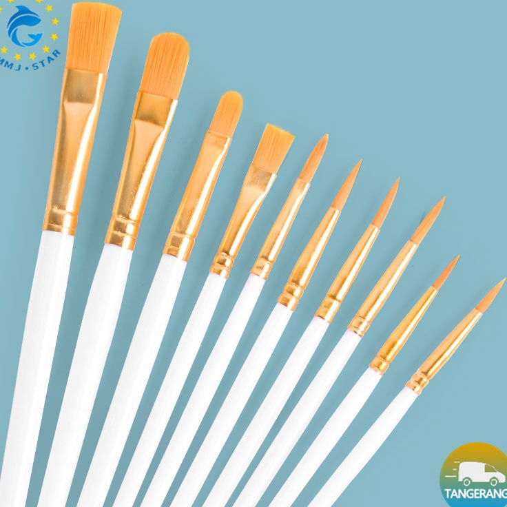 

Diskon 1 pcsAlat Kuas LukisKuas Lukis Cat Air Cat MinyakKuas Lukis SetWatercolor Acrylic Wooden Handle Painting Brushes