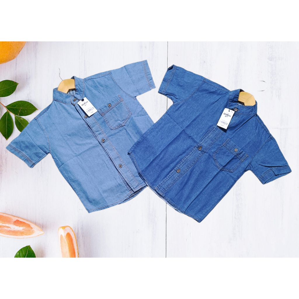 Kemeja Jeans Anak Laki Laki / Kemko Denim Anak Cowok , Baju Kemeja Anak 1-10 Tahun